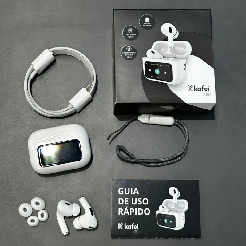FONE DE OUVIDO BLUETOOTH PRO ANC COM TELA SMART