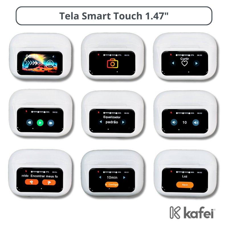 FONE DE OUVIDO BLUETOOTH PRO ANC COM TELA SMART