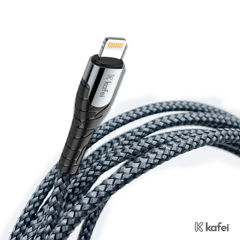 CABO LIGHTNING + TIPO-C NYLON TRANÇADO 2 M