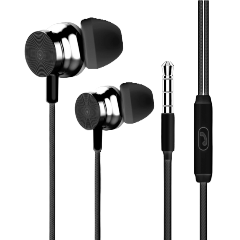 FONE DE OUVIDO COM MICROFONE - PRETO