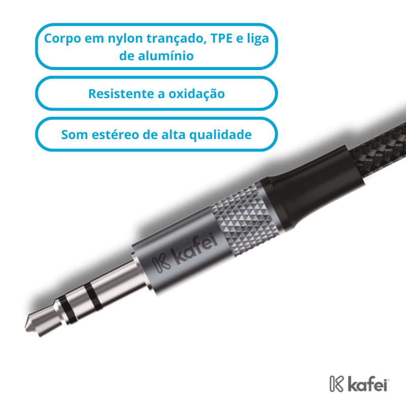 CABO DE AÚDIO P2 NYLON TRANCADO