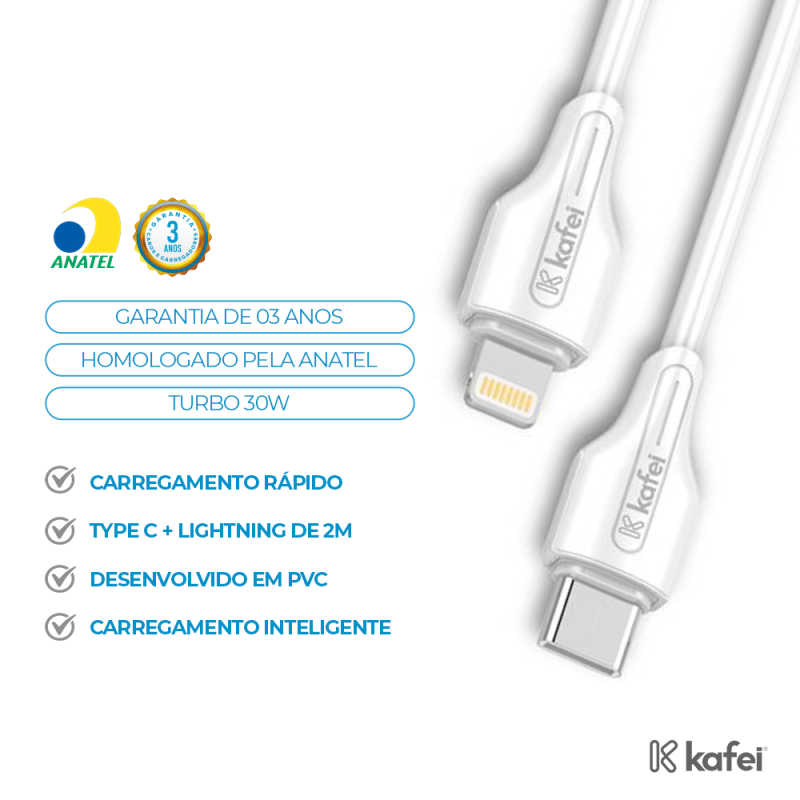 CABO LIGHTNING + TIPO-C PVC 2M