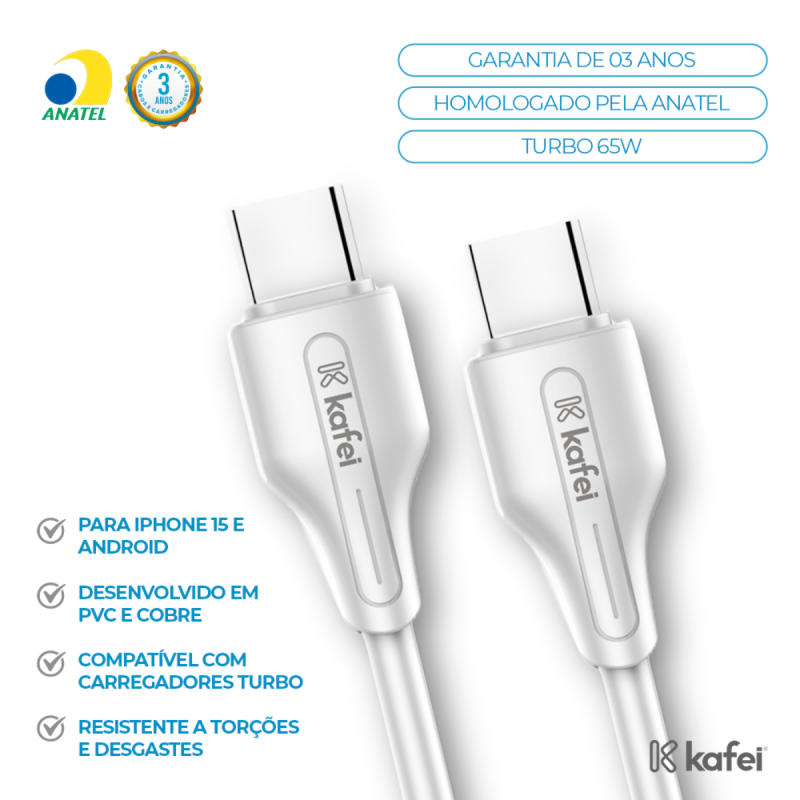 CABO TIPO-C / TIPO-C 65W PVC 1M
