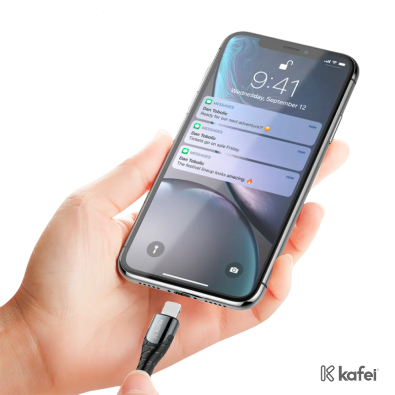 CABO LIGHTNING + TIPO-C NYLON TRANÇADO 2 M