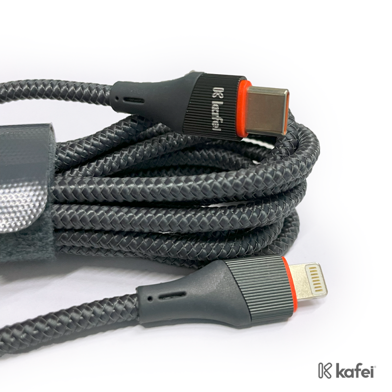 CABO LIGHTNING + TIPO-C NYLON 2M